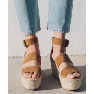 SOLUDOS Palma Platform Espadrille Sandal in Walnut Brown Size 9